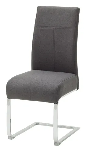 2er Set Freischwinger Stuhl Foshan | mit feinem Webstoff | anthrazit