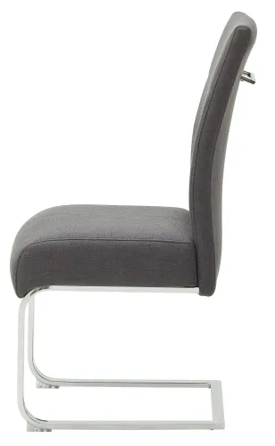 2er Set Freischwinger Stuhl Foshan | mit feinem Webstoff | anthrazit