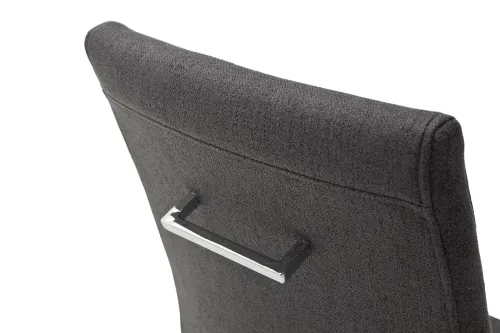 2er Set Freischwinger Stuhl Foshan | mit feinem Webstoff | anthrazit