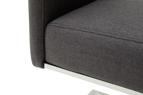 2er Set Freischwinger Stuhl Foshan | mit feinem Webstoff | anthrazit