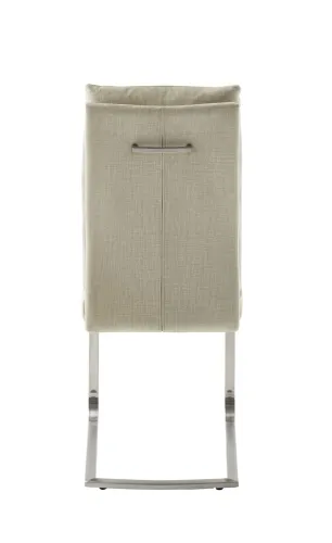 2er Set Freischwinger Stuhl Gibara | Edelstahl | creme