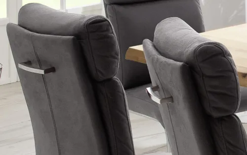 2er Set Freischwinger Stuhl Rabea | grau