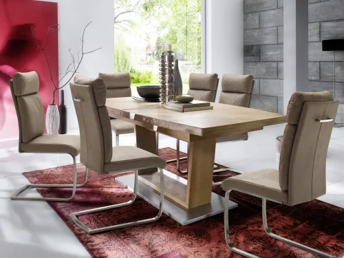 2er Set Freischwinger Stuhl Rabea | sand