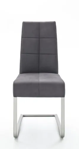 2er Set Freischwinger Stuhl Salva | Microfaserbezug | grau