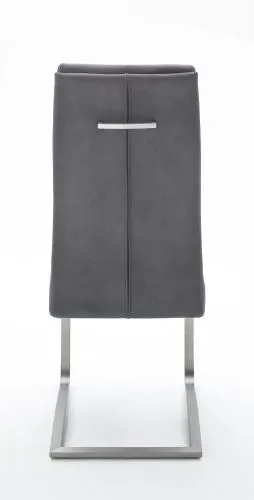 2er Set Freischwinger Stuhl Salva | Microfaserbezug | grau