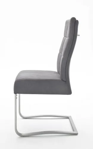 2er Set Freischwinger Stuhl Salva | Microfaserbezug | grau