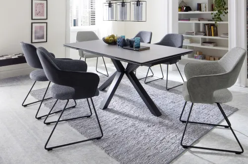 2er Set Kufenstuhl Newcastle | charcoal