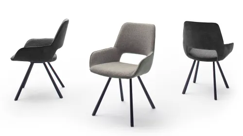 2er Set Parana | mit Armlehnen | drehbar | charcaol