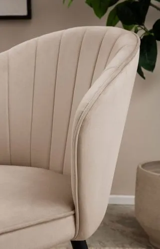 2er Set Polsterstuhl Shella | samt | beige