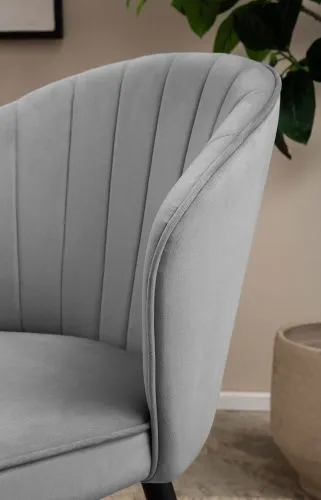 2er Set Polsterstuhl Shella | samt | grau