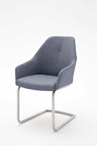 2er Set Schwingstuhl Madita | mit Armlehnen | Kunstleder | graublau