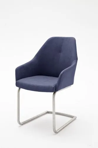 2er Set Schwingstuhl Madita | mit Armlehnen | Kunstleder | nachtblau