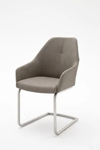 2er Set Schwingstuhl Madita | mit Armlehnen | Kunstleder | taupe