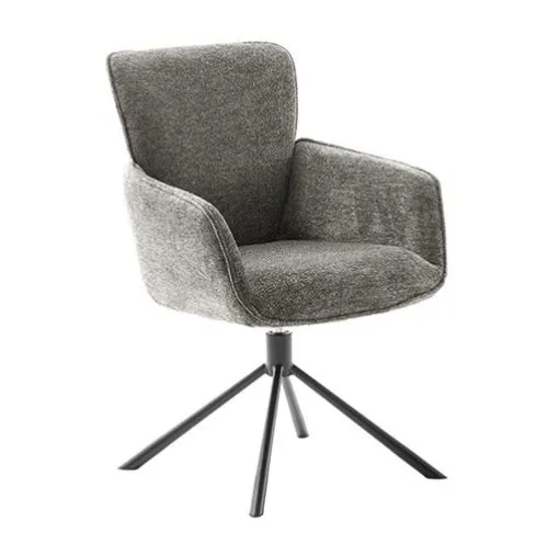 2er Set Stuhl Amber mit Armlehnen | drehbar | braun / cappuccino