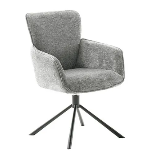 2er Set Stuhl Amber mit Armlehnen | drehbar | hellgrau