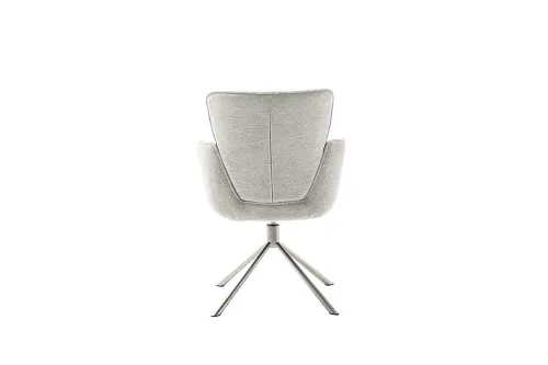 2er Set Stuhl Amber mit Armlehnen | Edelstahl | drehbar | hellgrau