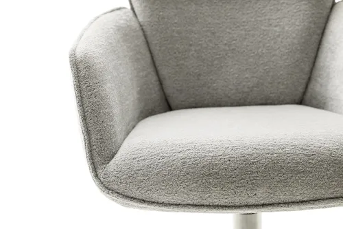 2er Set Stuhl Amber mit Armlehnen | Edelstahl | drehbar | hellgrau