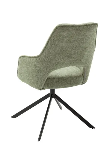 2er Set Stuhl Bangor | drehbar | Chenille Optik | oliv