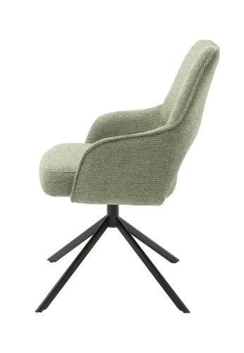 2er Set Stuhl Bangor | drehbar | Chenille Optik | oliv