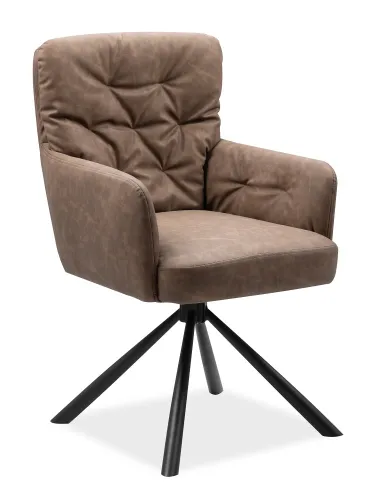 2er Set Stuhl Bobby mit Armlehnen | drehbar | braun