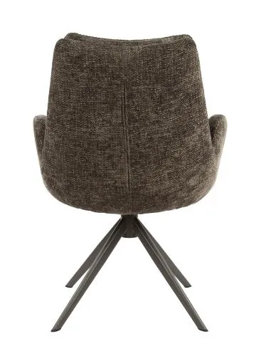 2er Set Stuhl Chavi | mit Armlehnen | drehbar | Hoven-Stoff | taupe-braun