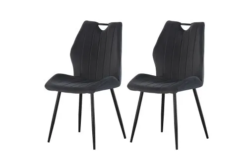 2er Set Stuhl Christin | Samtbezug | anthrazit