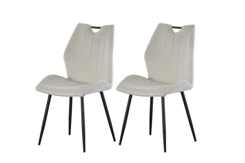 2er Set Stuhl Christin | Samtbezug | creme