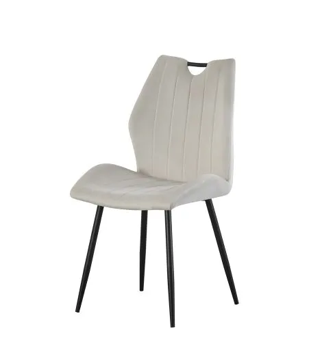 2er Set Stuhl Christin | Samtbezug | creme