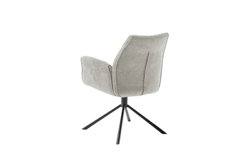 2er Set Stuhl Diveria mit Armlehnen | drehbar | taupe / sandfarben