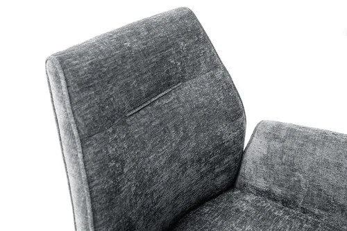 2er Set Stuhl Diveria mit Armlehnen | Edelstahl | drehbar | anthrazit / grau