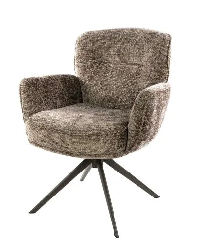 2er Set Stuhl Duba | drehbar | Hoven-Stoff | champagne-braun