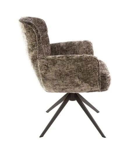 2er Set Stuhl Duba | drehbar | Hoven-Stoff | champagne-braun