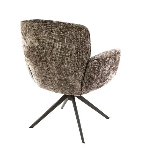 2er Set Stuhl Duba | drehbar | Hoven-Stoff | champagne-braun