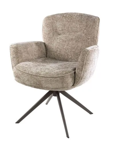 2er Set Stuhl Duba | drehbar | Hoven-Stoff | sand - braun