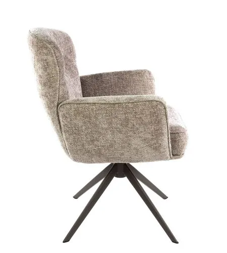 2er Set Stuhl Duba | drehbar | Hoven-Stoff | sand - braun