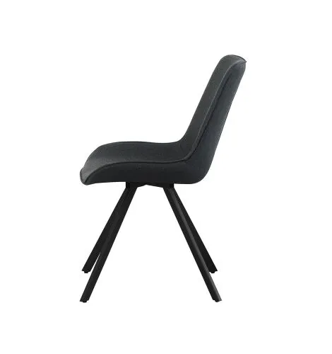 2er Set Stuhl Emilia | Webstoff | drehbar | Anthrazit