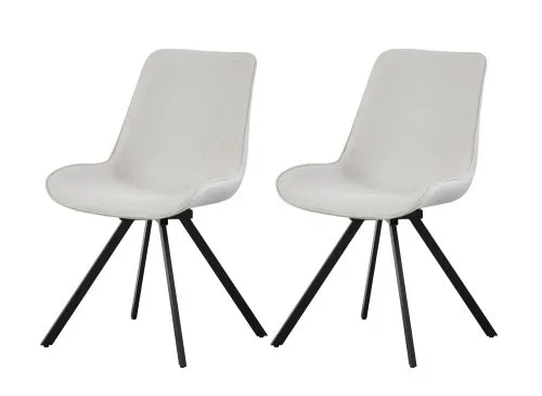 2er Set Stuhl Emilia | Webstoff | drehbar | creme