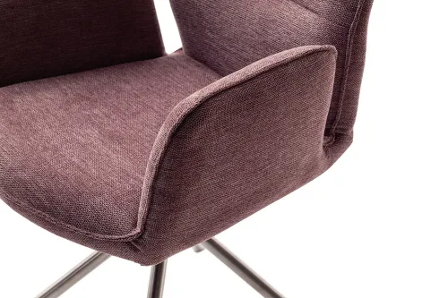 2er Set Stuhl Greyton mit Armlehnen | Edelstahl | drehbar | himbeer / rot