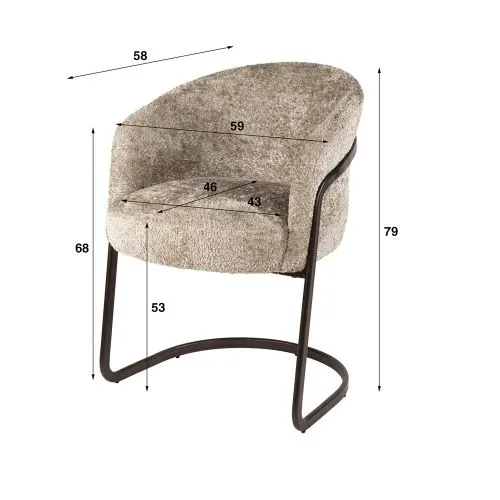 2er Set Stuhl Harmony | mit Schwinger-Gestell | Alura-Stoff / Chenillegewebe | sand
