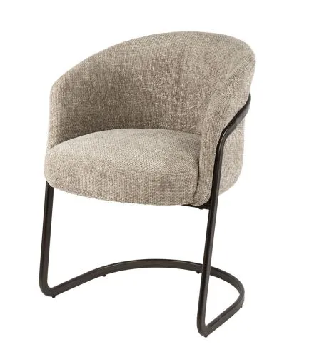 2er Set Stuhl Harmony | mit Schwinger-Gestell | Hoven-Stoff / Chenillegewebe | sand