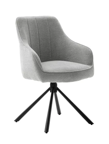 2er Set Stuhl Kasama mit Armlehnen | drehbar | hellgrau