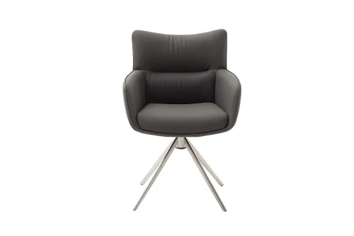 2er Set Stuhl Limone 2 mit Armlehnen | Edelstahl | drehbar | anthrazit