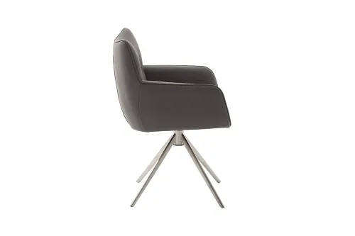 2er Set Stuhl Limone 2 mit Armlehnen | Edelstahl | drehbar | anthrazit