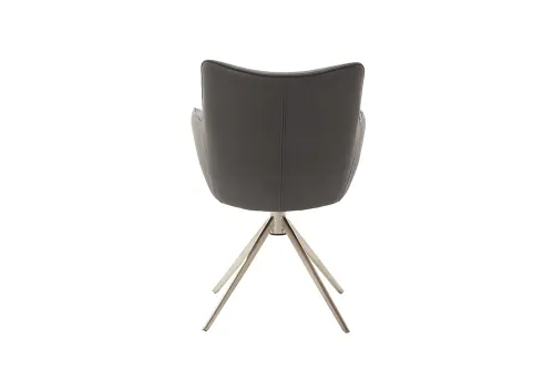 2er Set Stuhl Limone 2 mit Armlehnen | Edelstahl | drehbar | anthrazit