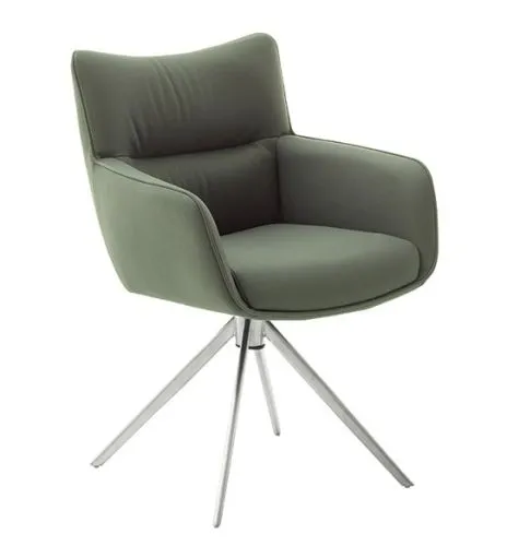 2er Set Stuhl Limone 2 mit Armlehnen | Edelstahl | drehbar | olive