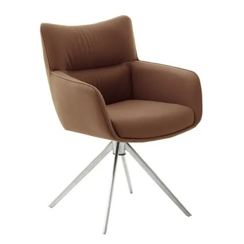 2er Set Stuhl Limone 2 mit Armlehnen | Edelstahl | drehbar | rostbraun