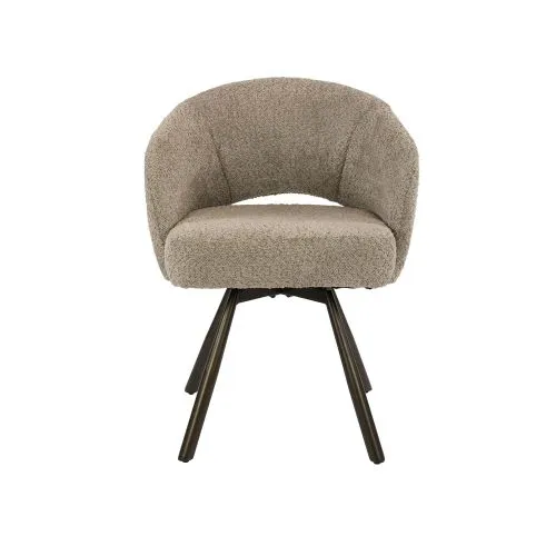 2er Set Stuhl Liva | Bouclé | drehbar | sand-braun