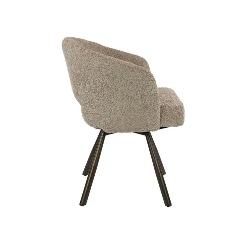 2er Set Stuhl Liva | Bouclé | drehbar | sand-braun
