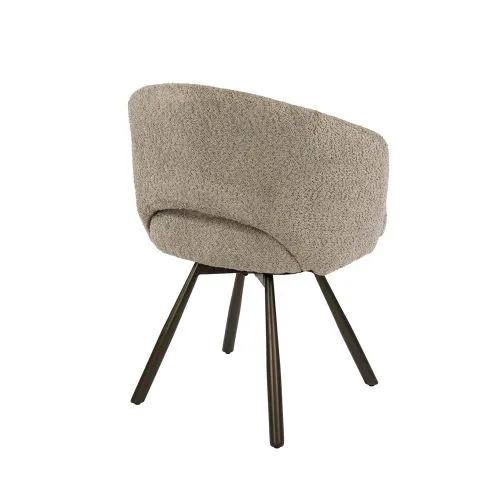 2er Set Stuhl Liva | Bouclé | drehbar | sand-braun