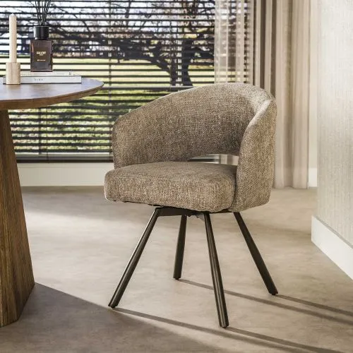 2er Set Stuhl Liva | Cargo | drehbar | sand-braun